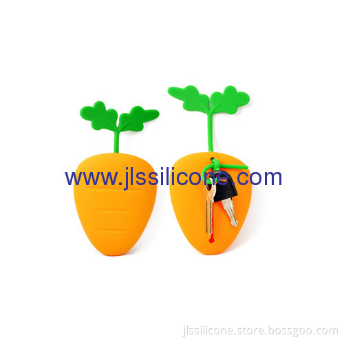 Carrot Shaped Silicone Keychain 